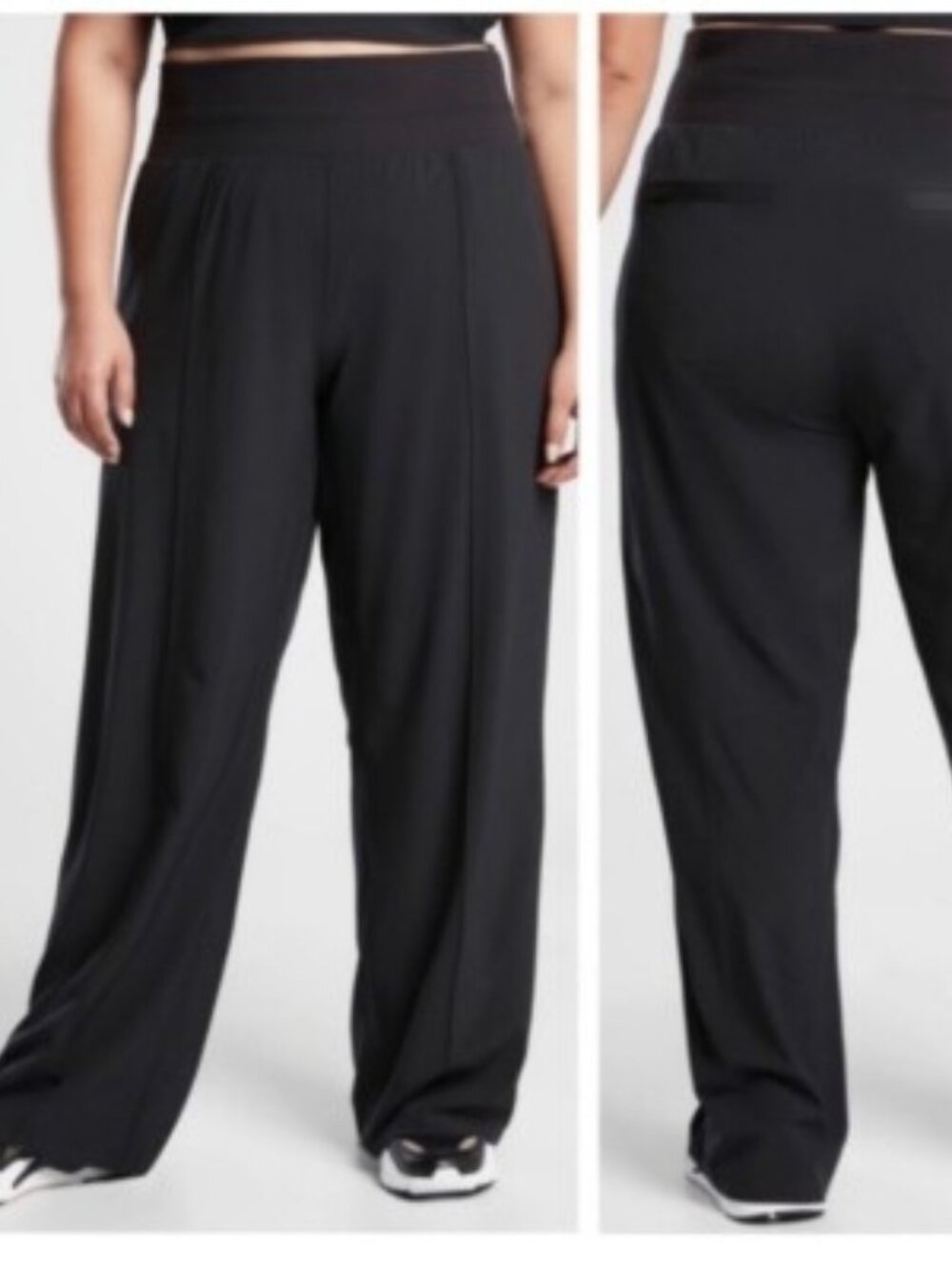 Athleta Black Nolita Wide Leg High Rise‎ Pants